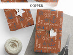 Custom Ocean Themed Holiday Gift Wrap, Personalized Nautical Wrapping Sheet