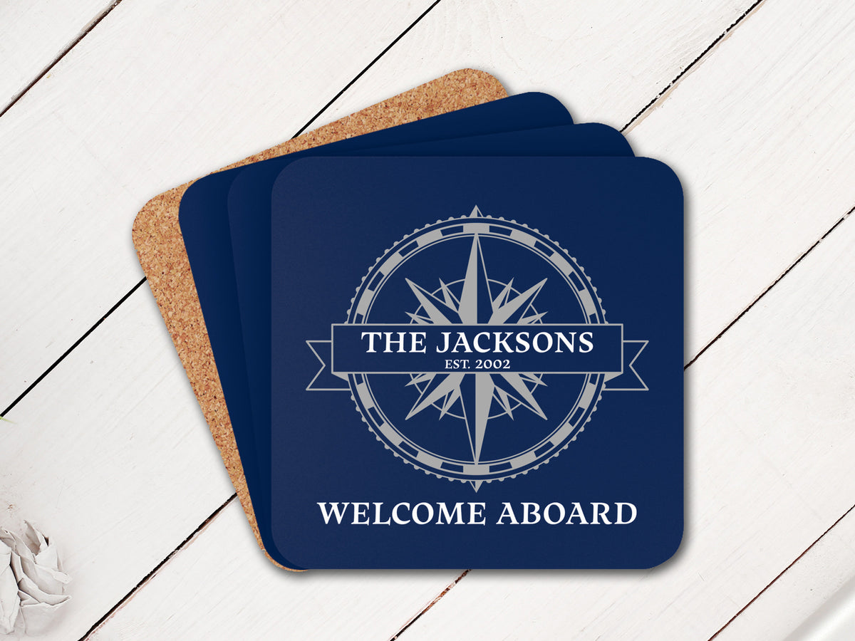 Nautical Boat Gift, Boat Gifts, Family Coaster, Yacht Accessories, Nautical Coaster
