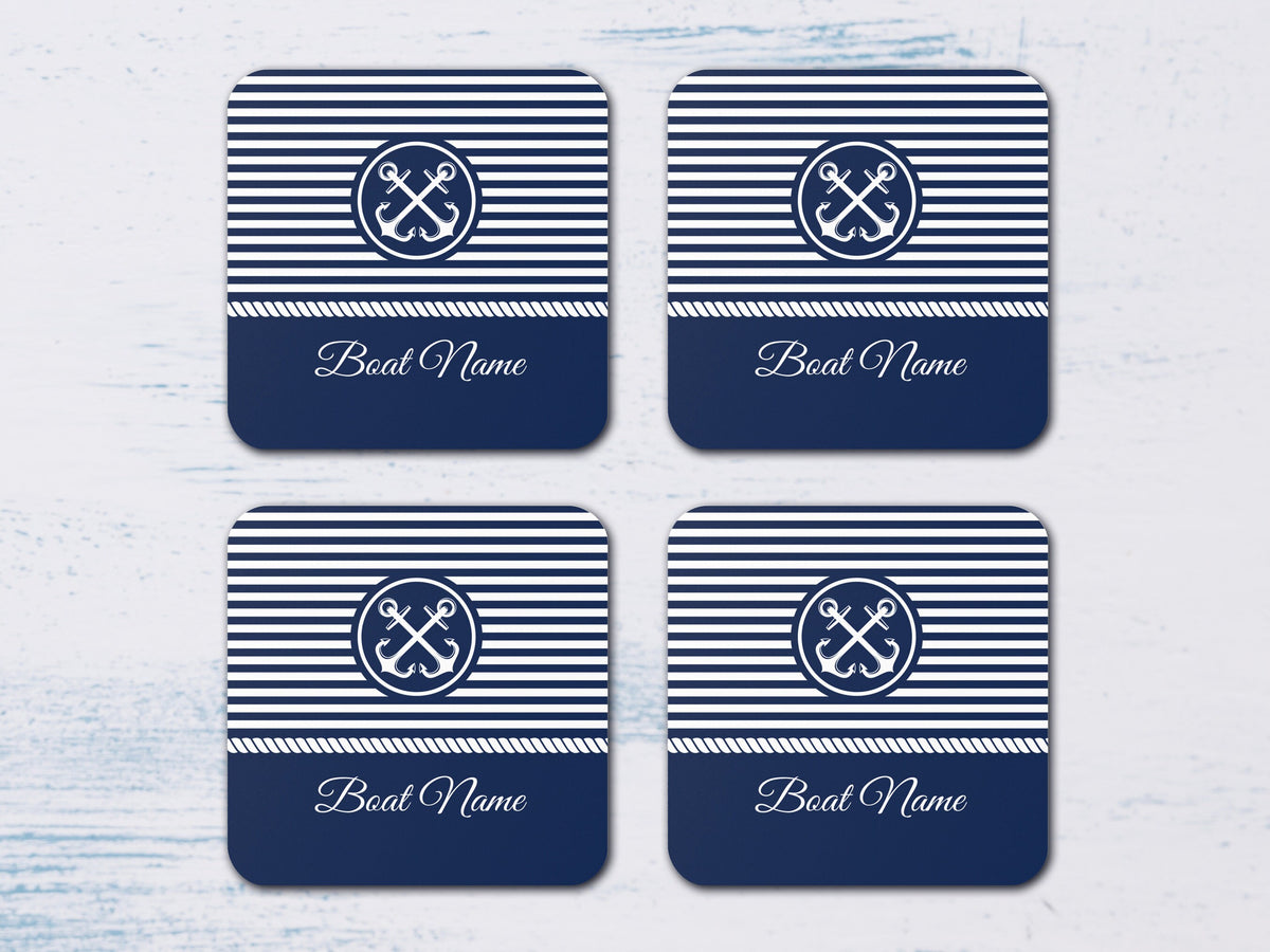 Custom Boat Coaster, Boating Accessories, Boat Gifts for Men, Nautical Coaster Set, Yacht Accessories, Boat Decor