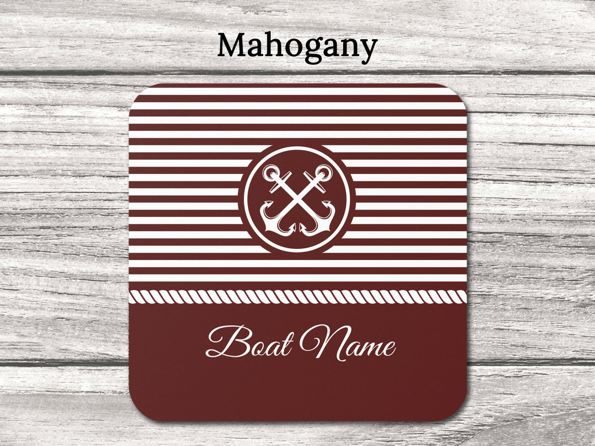 Custom Boat Coaster, Boating Accessories, Boat Gifts for Men, Nautical Coaster Set, Yacht Accessories, Boat Decor