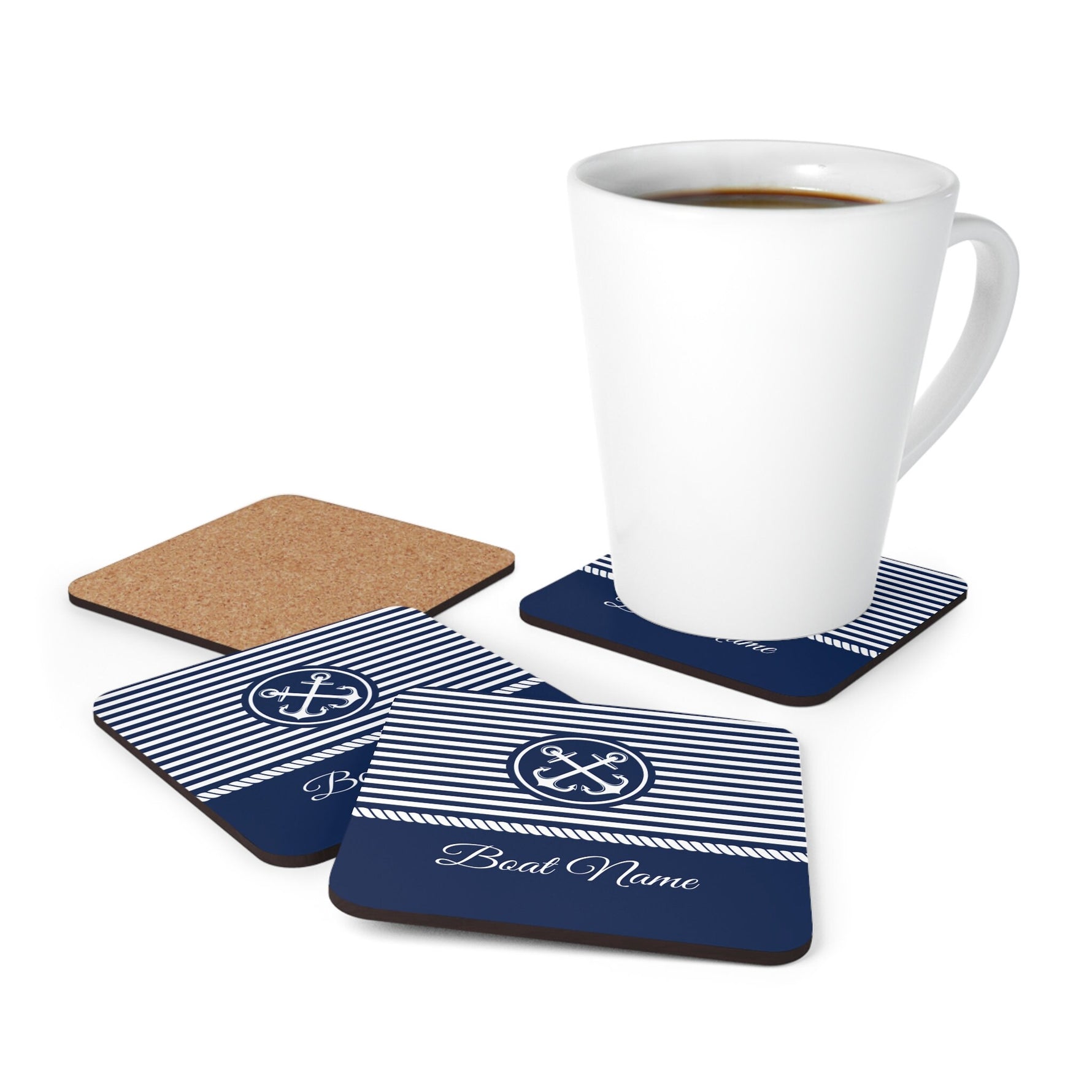 Custom Boat Coaster, Boating Accessories, Boat Gifts for Men, Nautical Coaster Set, Yacht Accessories, Boat Decor