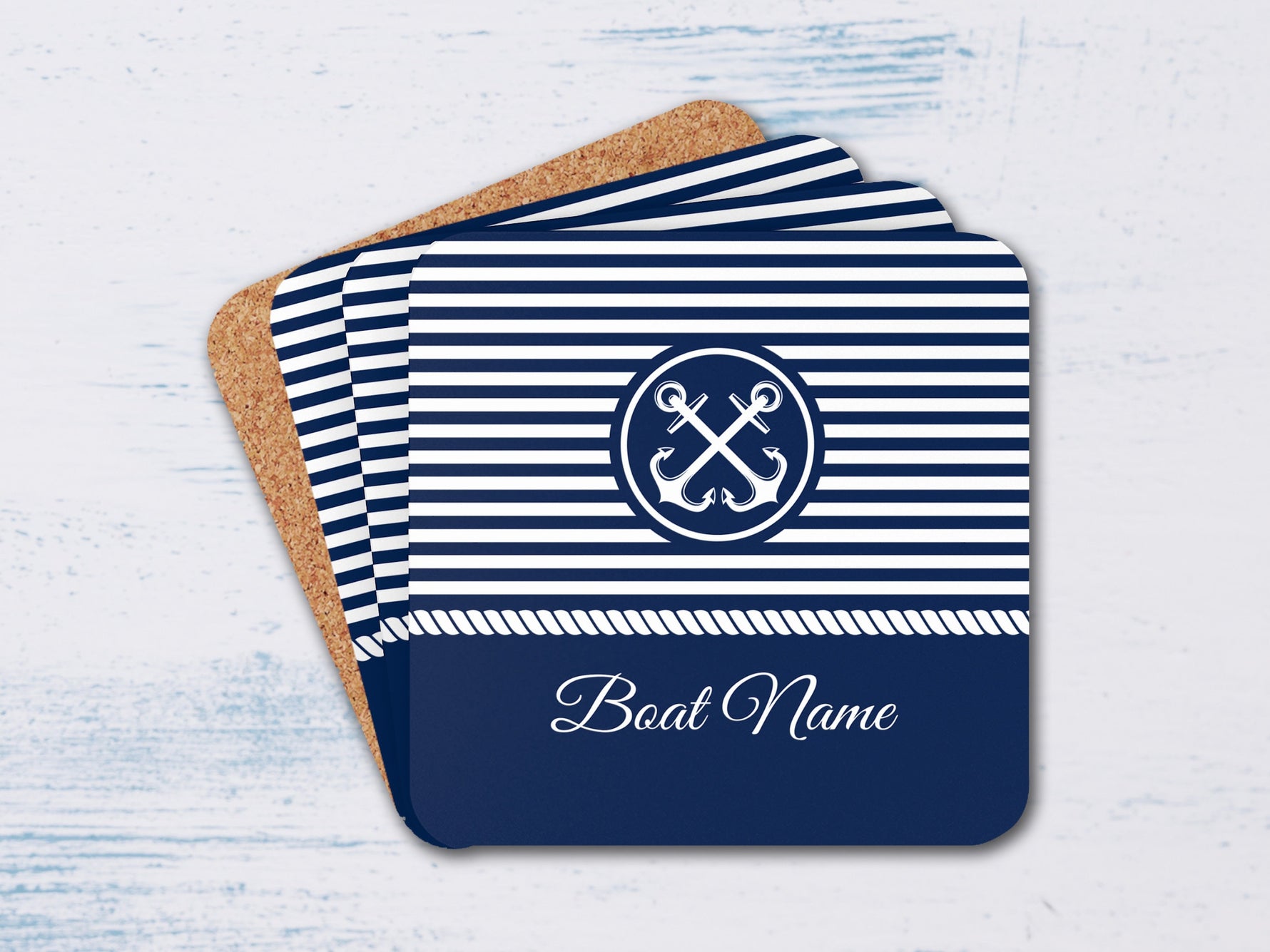 Custom Boat Coaster, Boating Accessories, Boat Gifts for Men, Nautical Coaster Set, Yacht Accessories, Boat Decor