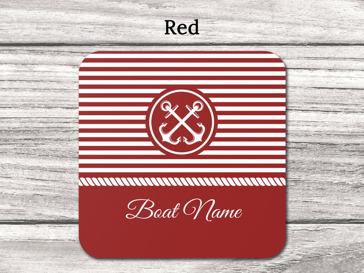 Custom Boat Coaster, Boating Accessories, Boat Gifts for Men, Nautical Coaster Set, Yacht Accessories, Boat Decor